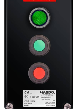 Emergency Stop Ex Control Station With 3-Elements, Signal Lamp, 2 Push Button 1NO + 1NC
